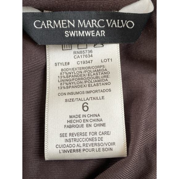 Carmen Marc Valvo Swimsuit One Piece Swimwear One Shoulder Swim - Picture 8 of 11